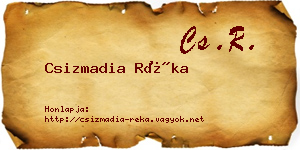 Csizmadia Réka névjegykártya